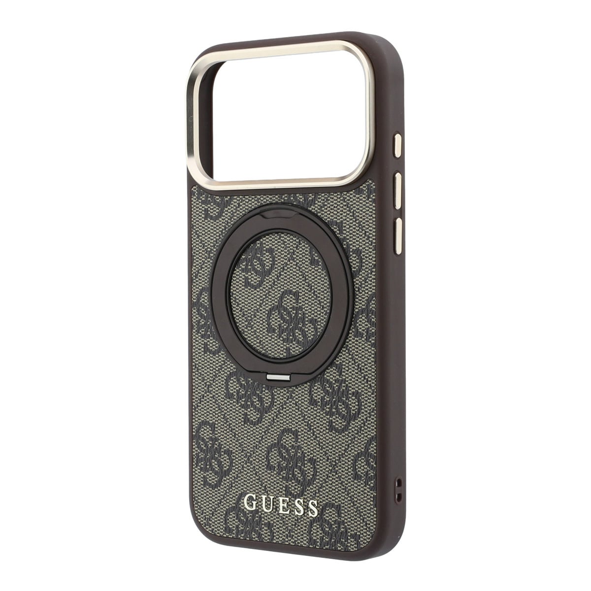 GUESS iPhone 18 Pro Max Case hard shell - MagSafe - 360-degree ring stand - 4G - PU - classic logo Bruin - detail 6