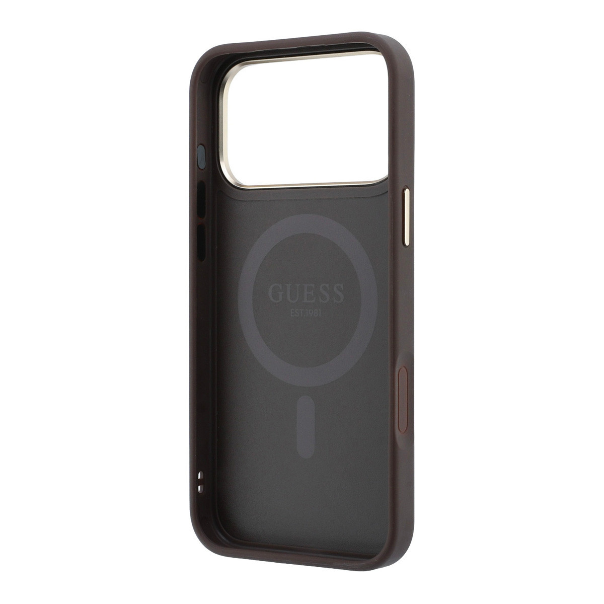 GUESS iPhone 18 Pro Max Case hard shell - MagSafe - 360-degree ring stand - 4G - PU - classic logo Bruin - detail 7