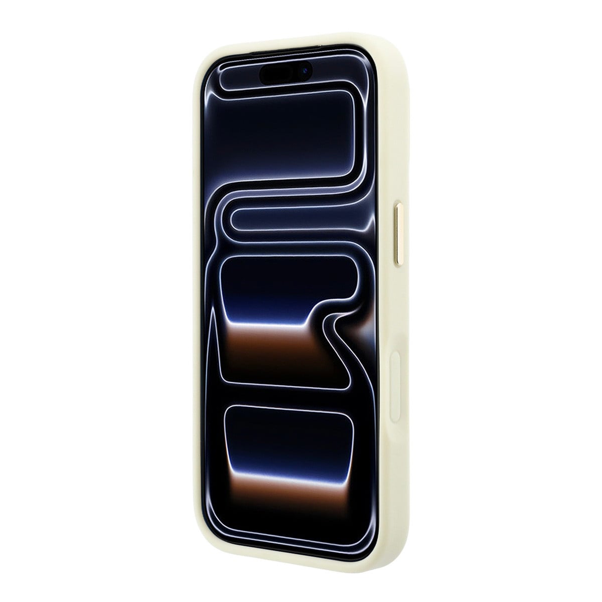 GUESS iPhone 18 Pro Max Case hard shell - MagSafe - 360-degree ring stand - grained PU - classic logo Beige - detail 6