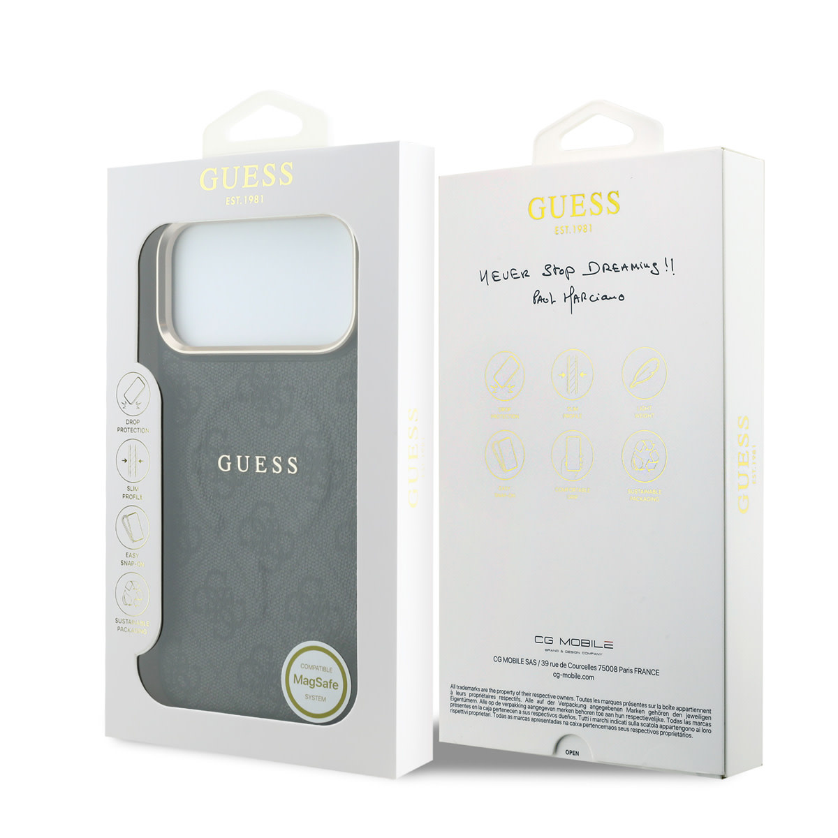 GUESS iPhone 18 Pro Max hoesje - HC Magsafe EMBossed 4G PU With Classic - Zwart - detail 7