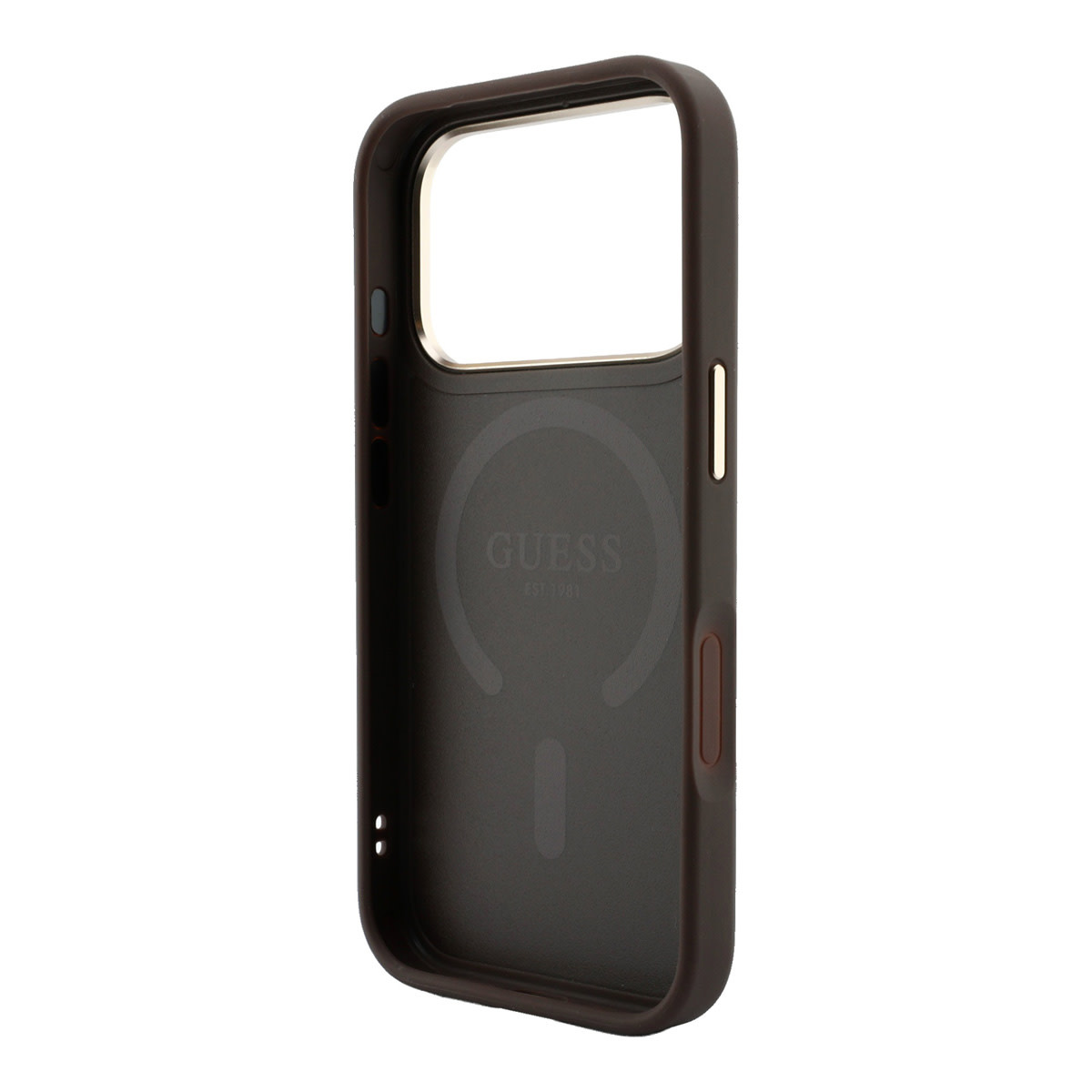 GUESS iPhone 18 Pro Max hoesje - HC Magsafe EMBossed 4G PU With Classic - Bruin - detail 6