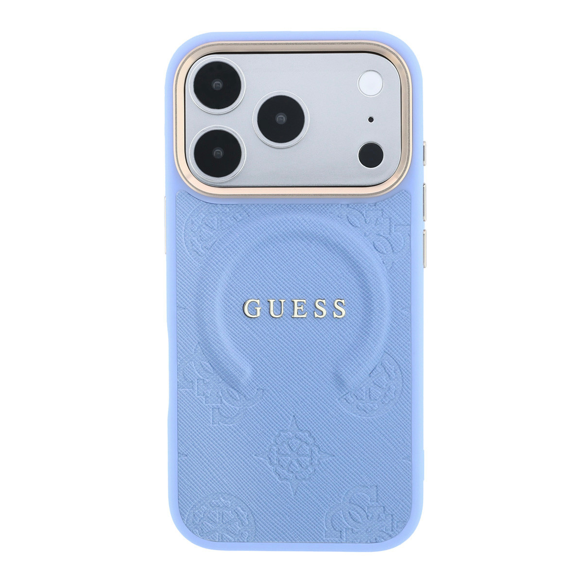 GUESS iPhone 18 Pro Max hoesje - HC Magsafe Saffiano HS Peony & Ring - Lichtblauw - detail 2