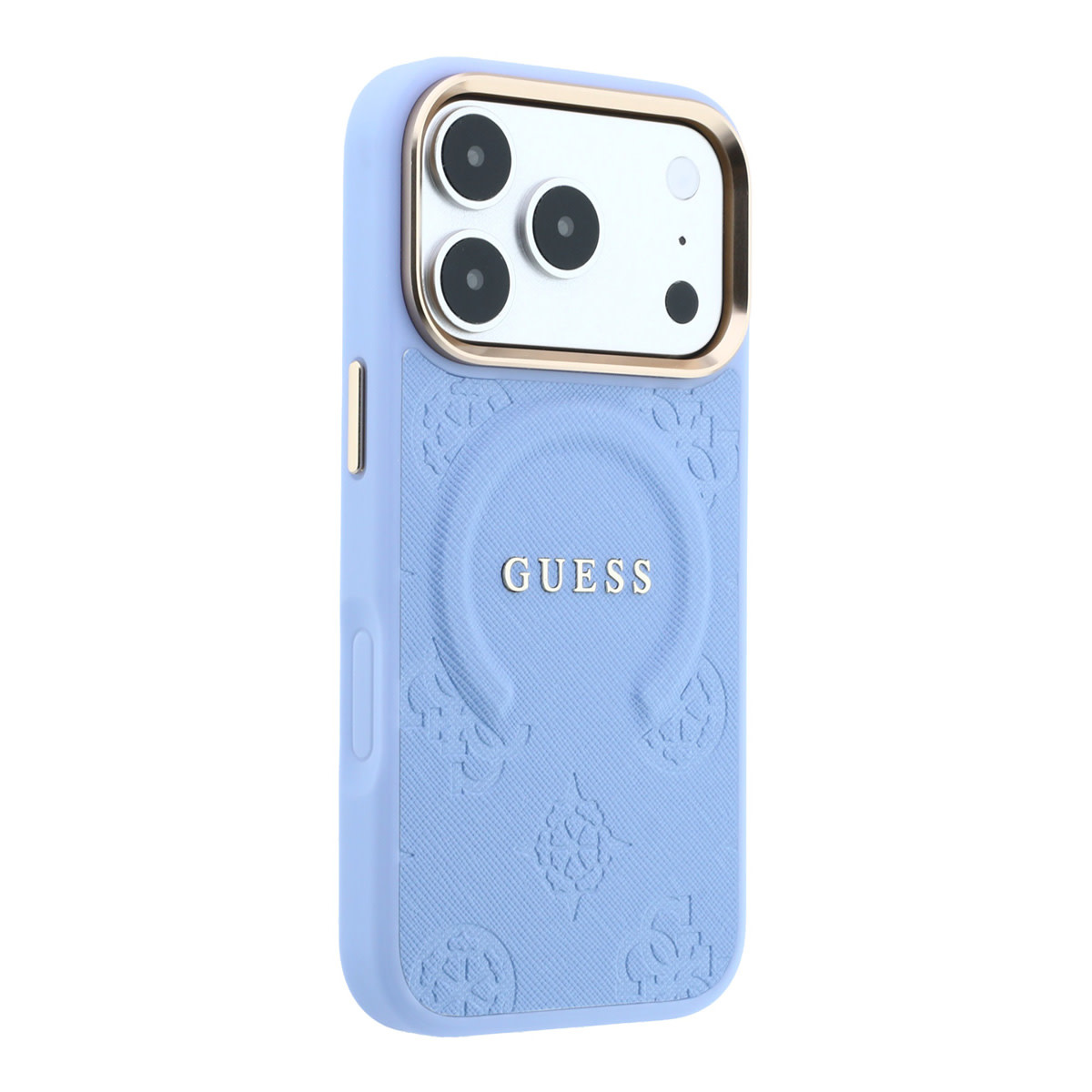 GUESS iPhone 18 Pro Max hoesje - HC Magsafe Saffiano HS Peony & Ring - Lichtblauw - detail 3