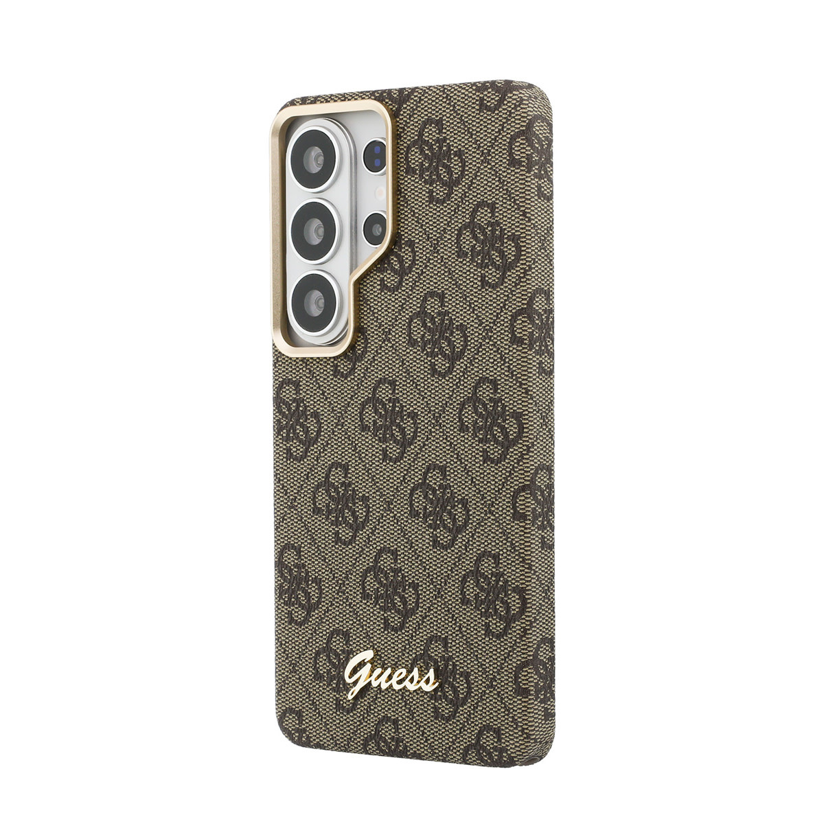 GUESS Galaxy S26 Ultra hoesje - MagSafe - 4G Script Metal Logo - Bruin - detail 1