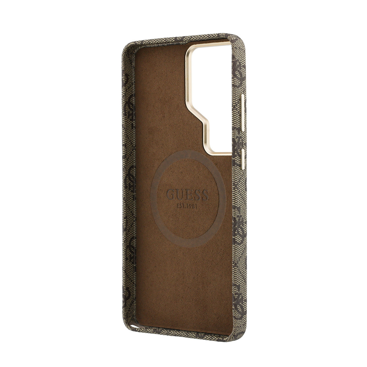 GUESS Galaxy S26 Ultra hoesje - MagSafe - 4G Script Metal Logo - Bruin - detail 5