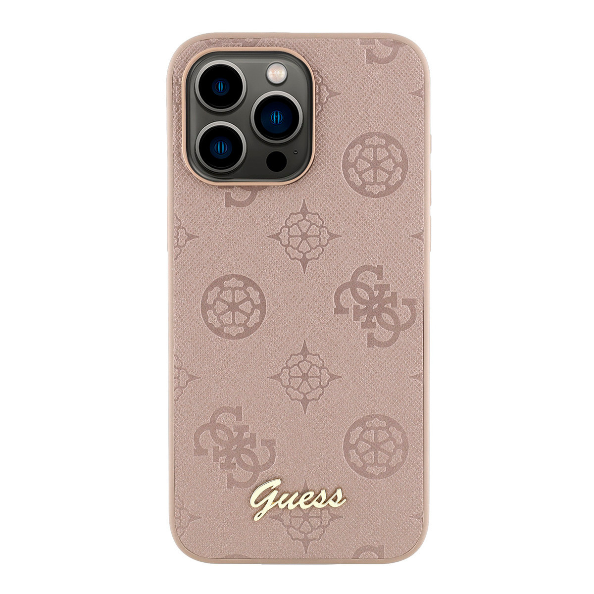 GUESS iPhone 15 Pro hoesje - HC O PU Saffiano Peony - Roze - detail 2