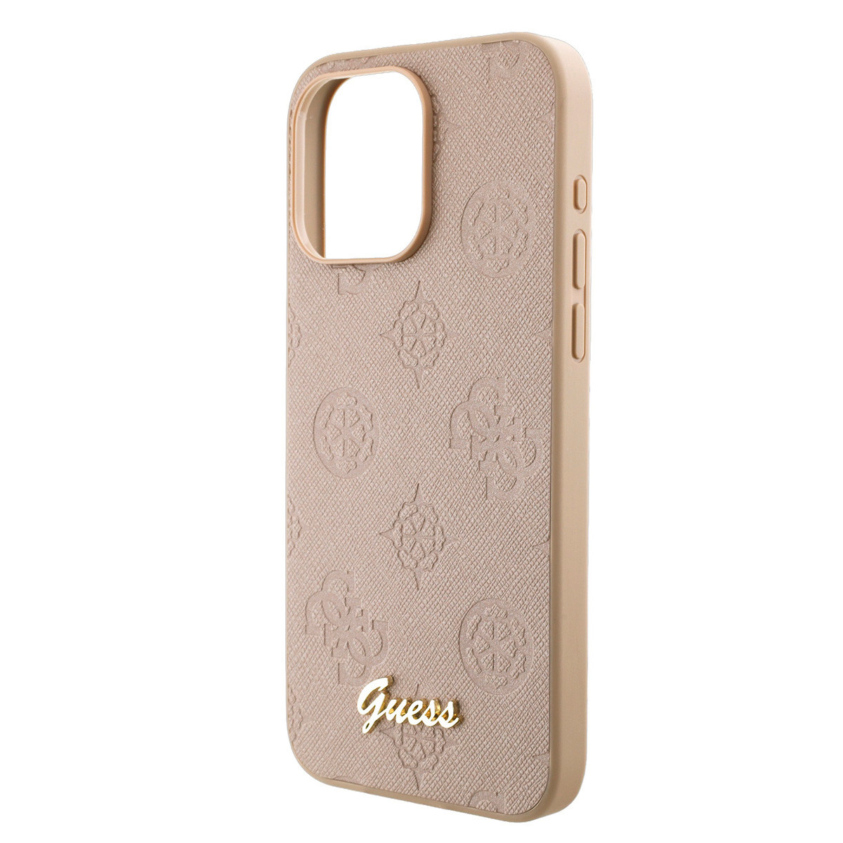 GUESS iPhone 15 Pro hoesje - HC O PU Saffiano Peony - Roze - detail 5