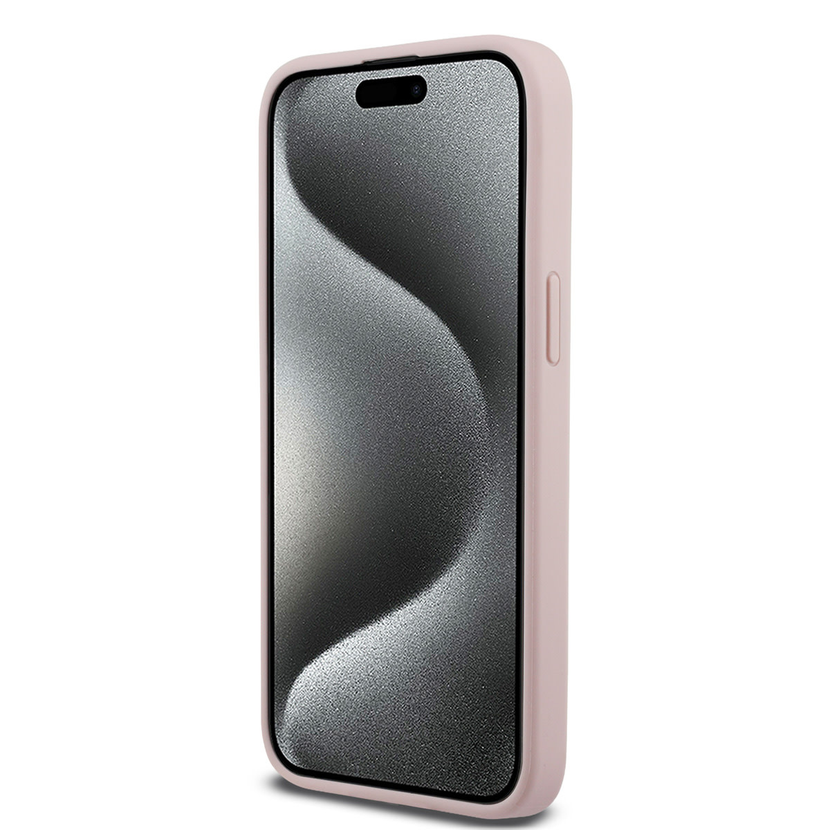 GUESS iPhone 15 Pro Max hoesje - HC O Grained PU HS Peony And Triangle Logo - Roze - detail 4