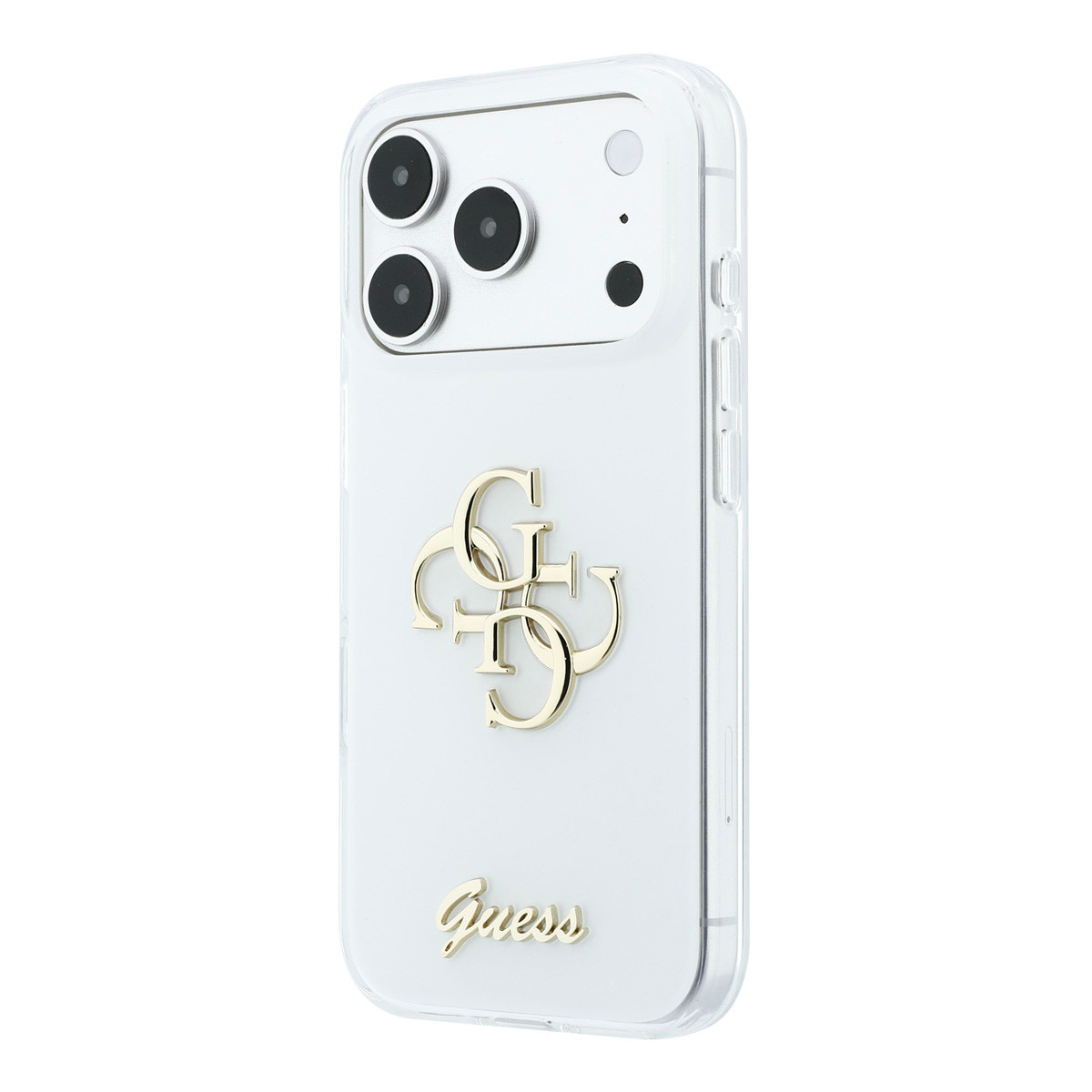 GUESS iPhone 18 Pro Case - IML - 4G - hard shell - script metal logo - Wit - detail 1