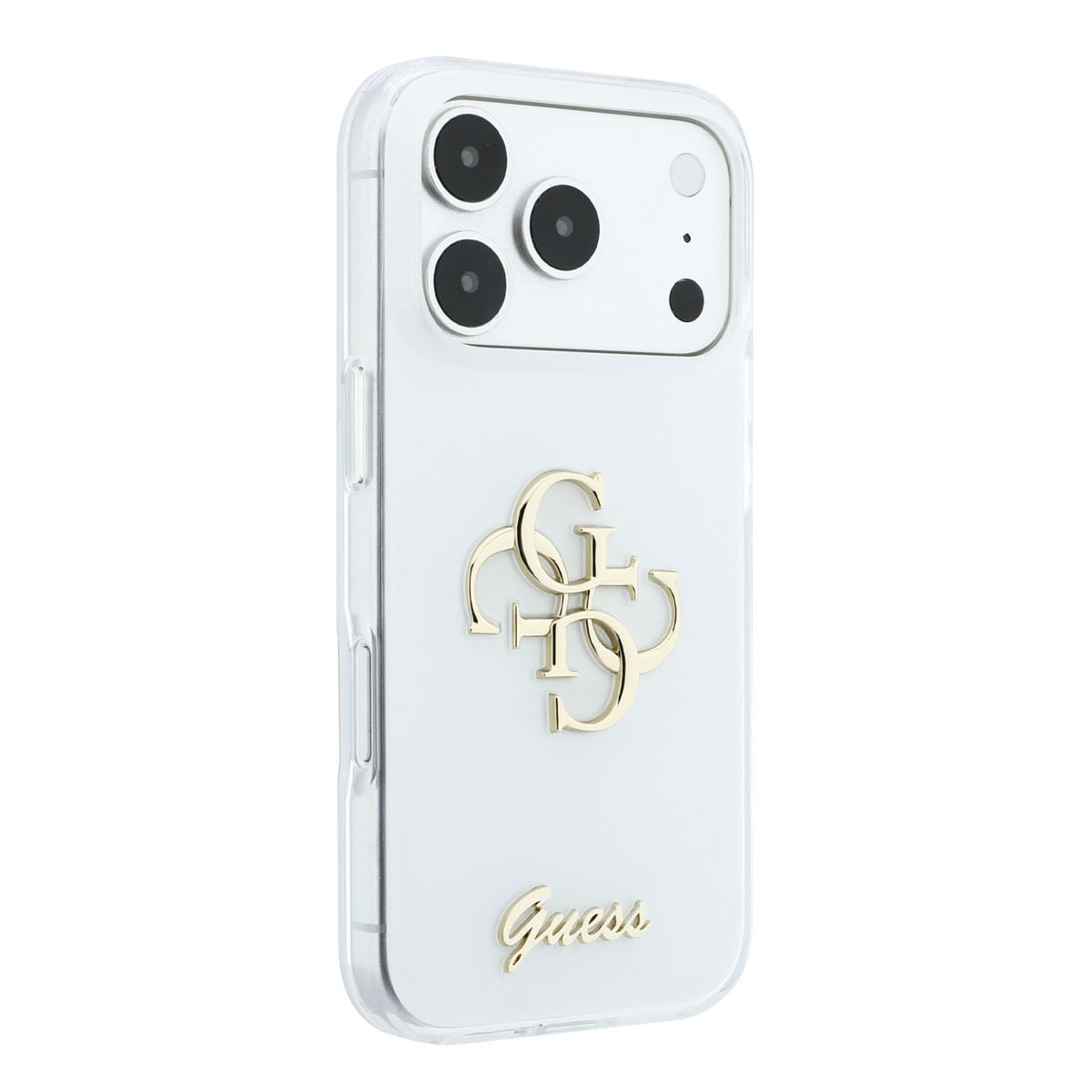 GUESS iPhone 18 Pro Case - IML - 4G - hard shell - script metal logo - Wit - detail 3