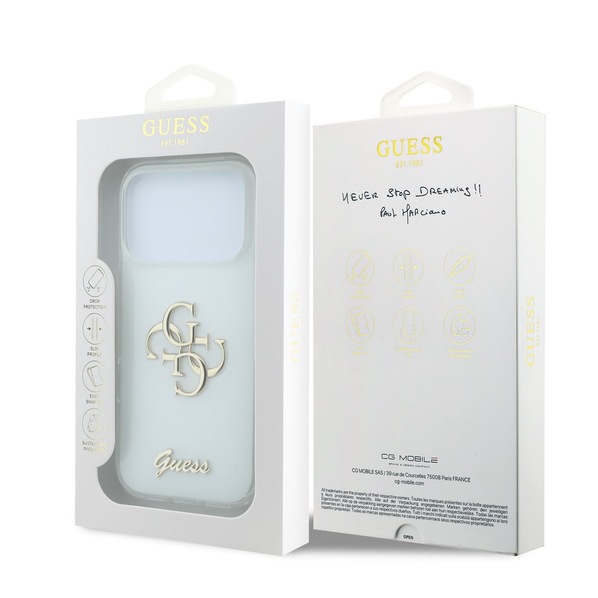 GUESS iPhone 18 Pro Case - IML - 4G - hard shell - script metal logo - Wit - detail 7