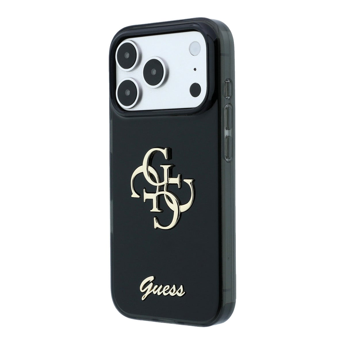 GUESS iPhone 18 Pro Case - IML - 4G - hard shell - script metal logo - Zwart - detail 1