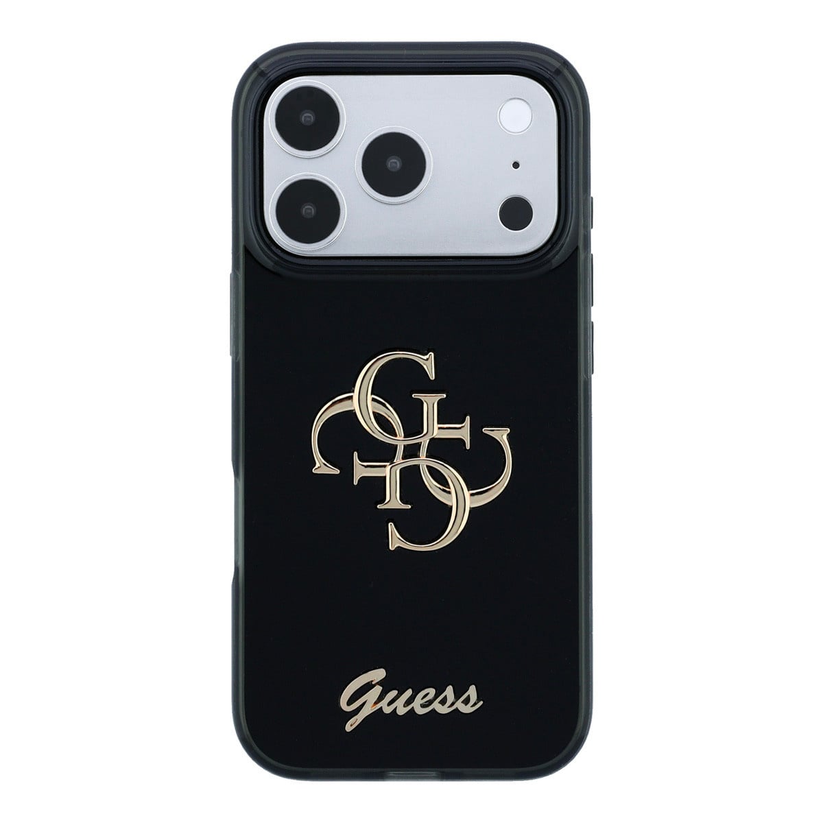 GUESS iPhone 18 Pro Case - IML - 4G - hard shell - script metal logo - Zwart - detail 2