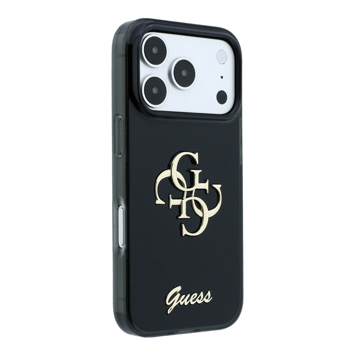 GUESS iPhone 18 Pro Case - IML - 4G - hard shell - script metal logo - Zwart - detail 3