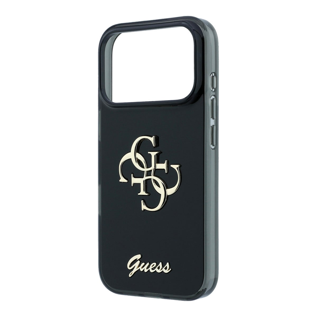 GUESS iPhone 18 Pro Case - IML - 4G - hard shell - script metal logo - Zwart - detail 5