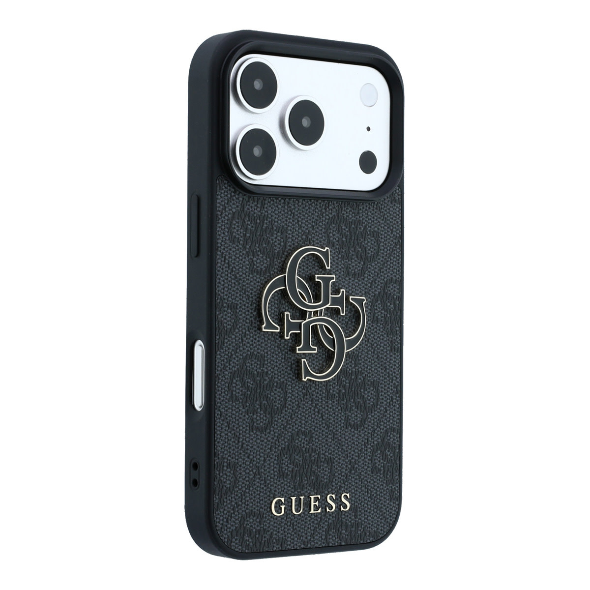 GUESS iPhone 18 Pro / iPhone 17 Pro hoesje 4G - PU - hard shell - large resin logo Zwart - detail 4