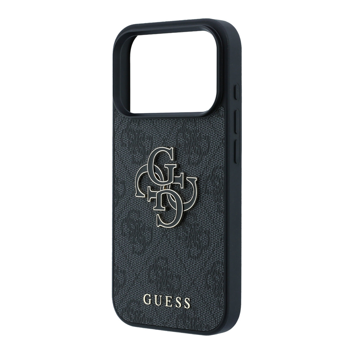 GUESS iPhone 18 Pro / iPhone 17 Pro hoesje 4G - PU - hard shell - large resin logo Zwart - detail 3