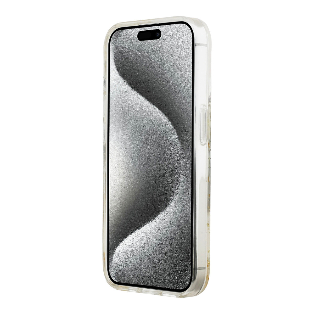 GUESS iPhone 15 Pro hoesje - O HC Magsafe Resin Flowers And Glitter - Beige - detail 4