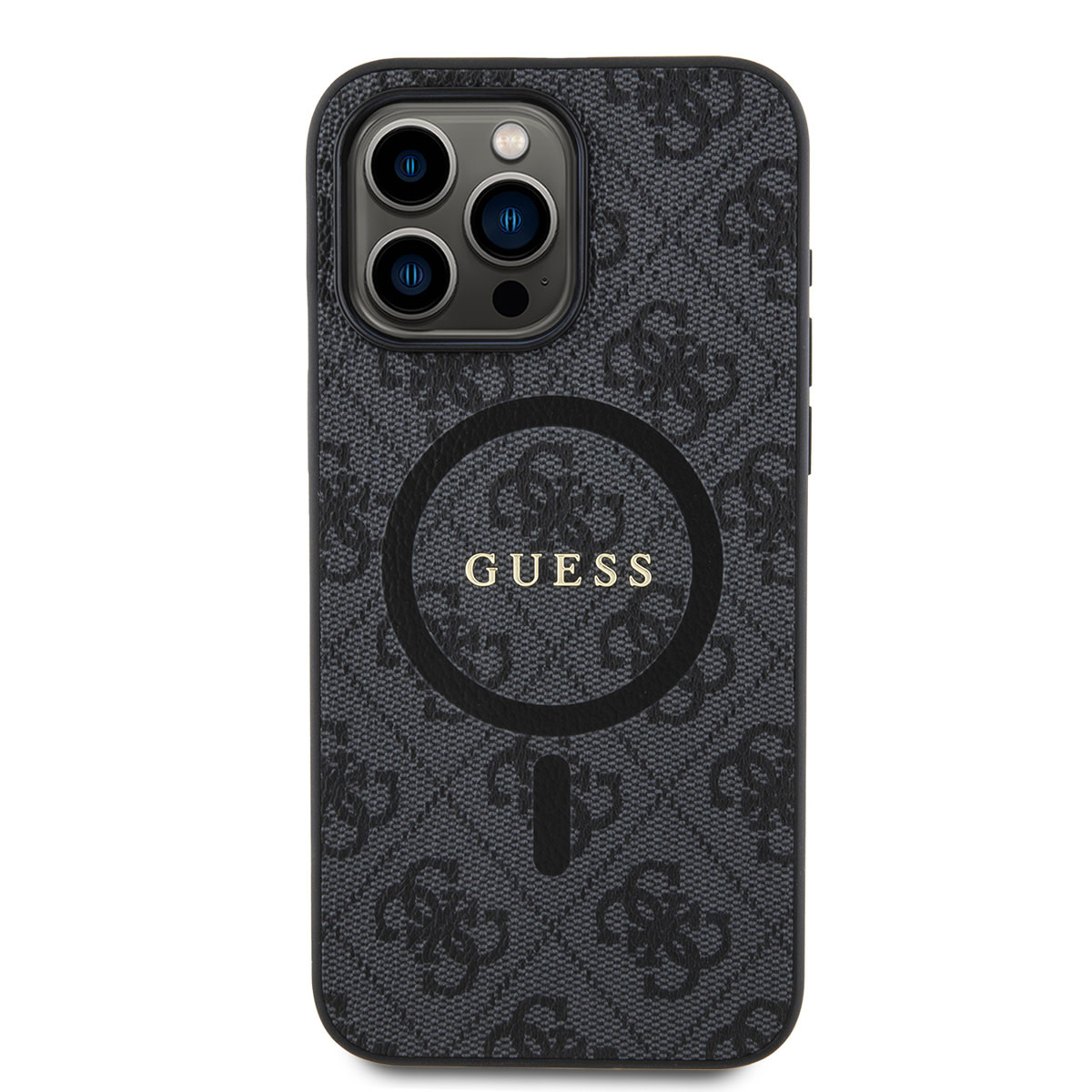 GUESS iPhone 15 Pro Max hoesje - HC O Magsafe PU 4G Ring Classic Logo - Zwart - detail 2