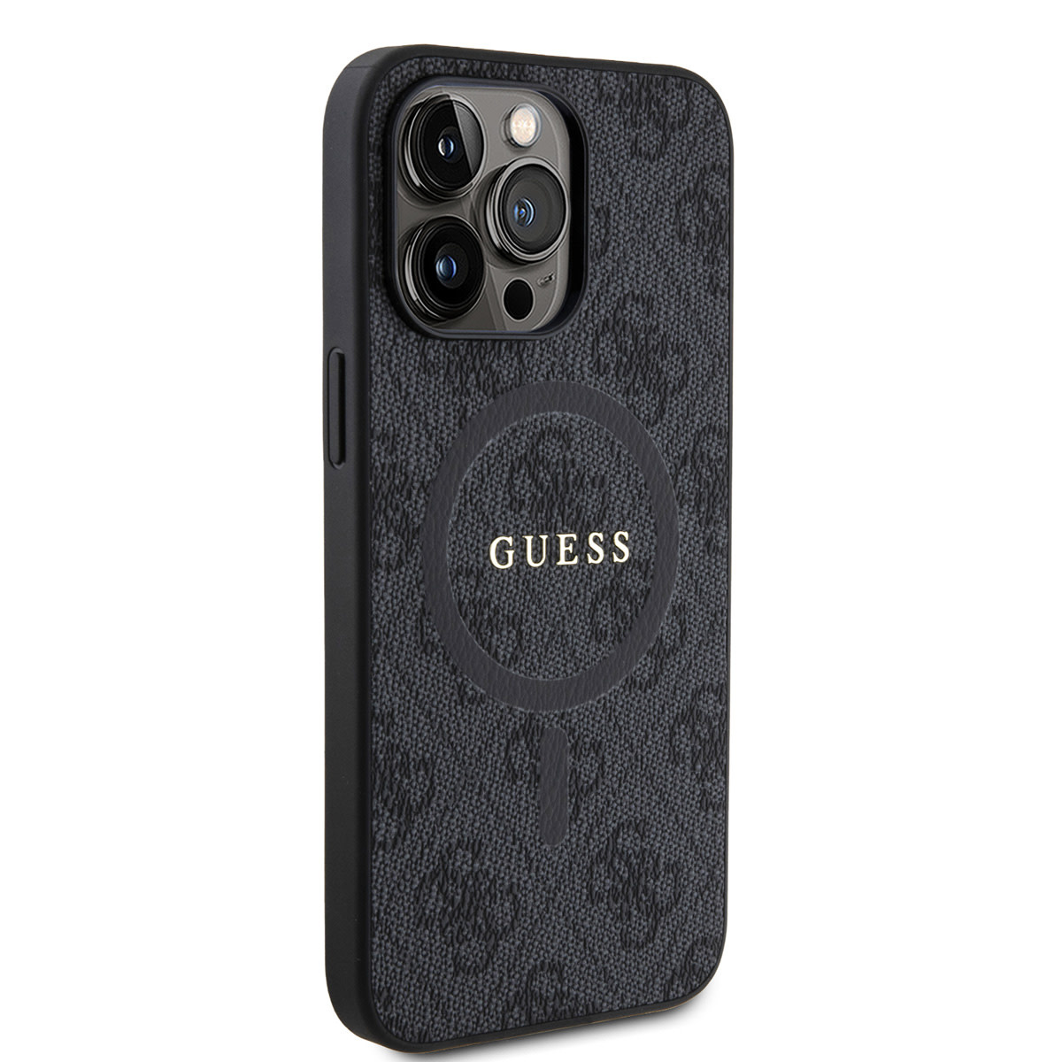 GUESS iPhone 15 Pro Max hoesje - HC O Magsafe PU 4G Ring Classic Logo - Zwart - detail 3