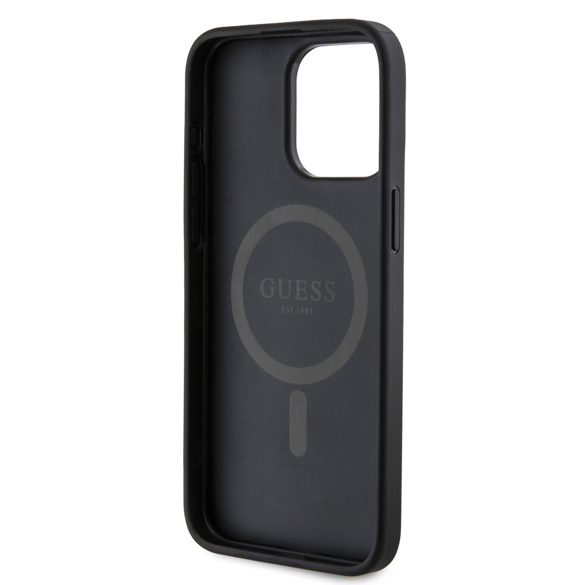 GUESS iPhone 15 Pro Max hoesje - HC O Magsafe PU 4G Ring Classic Logo - Zwart - detail 6