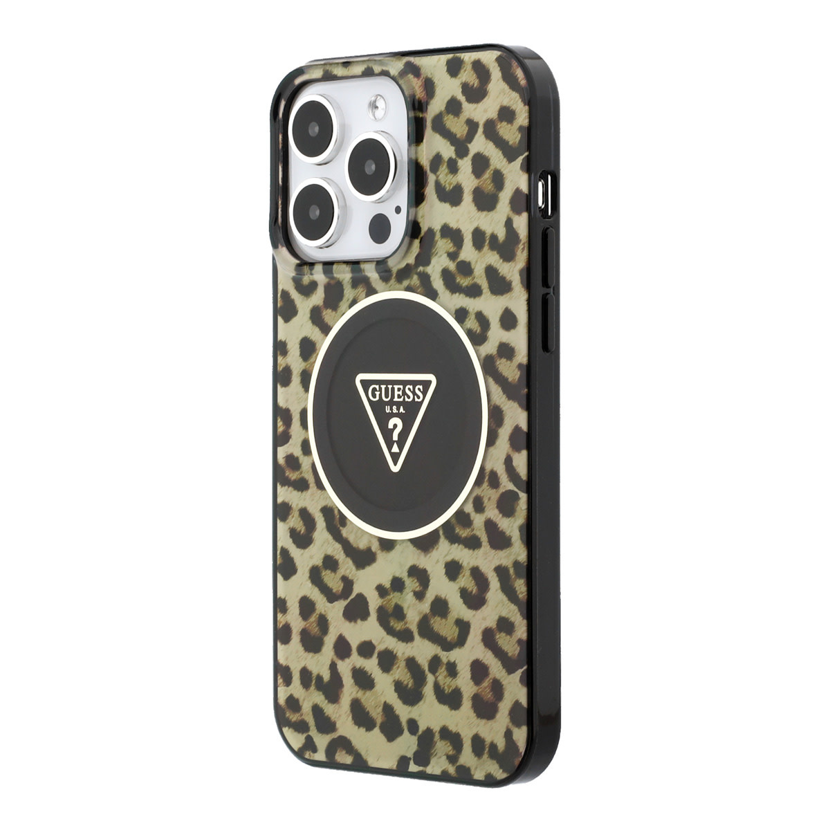 GUESS iPhone 15 Pro Max hoesje - HC O PC TPU Leopard Printed - Bruin - detail 1