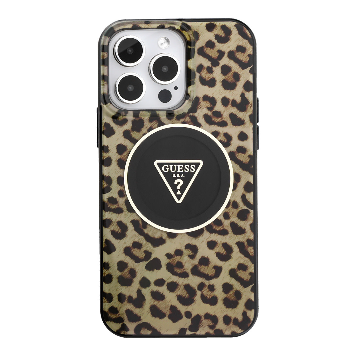 GUESS iPhone 15 Pro Max hoesje - HC O PC TPU Leopard Printed - Bruin - detail 2