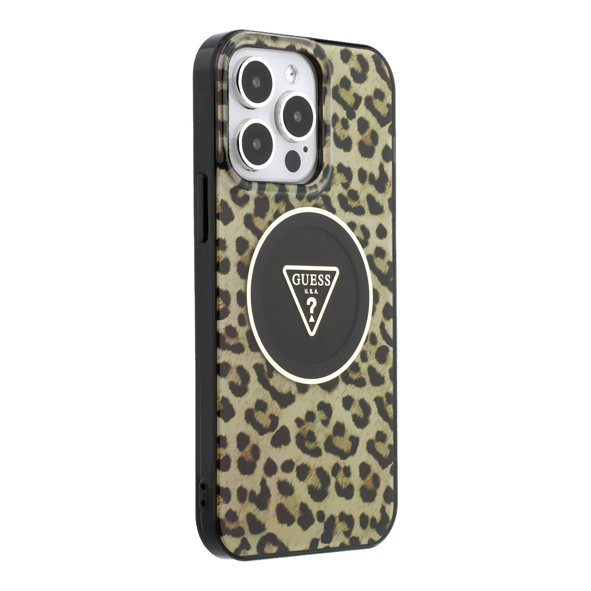 GUESS iPhone 15 Pro Max hoesje - HC O PC TPU Leopard Printed - Bruin - detail 3