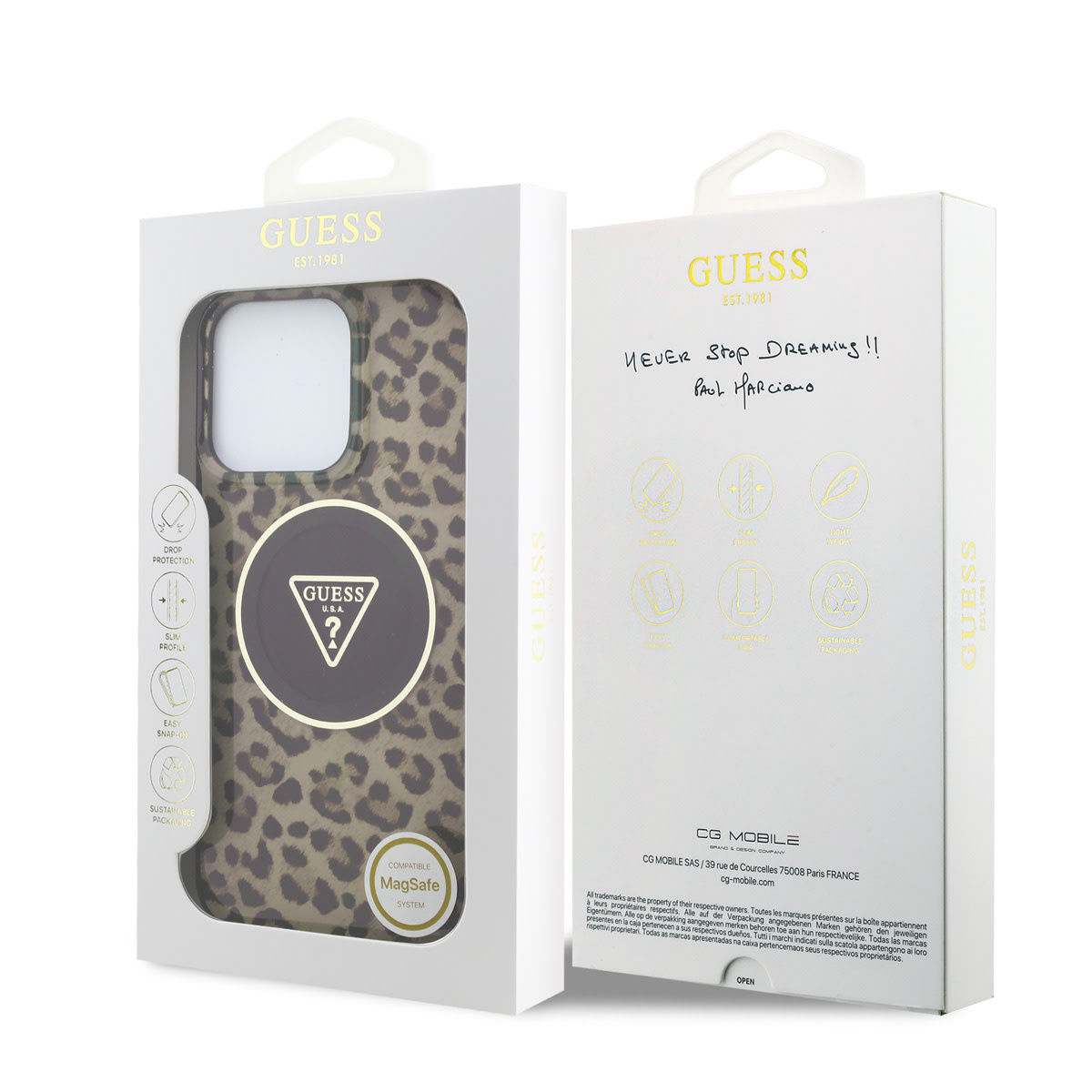 GUESS iPhone 15 Pro Max hoesje - HC O PC TPU Leopard Printed - Bruin - detail 7