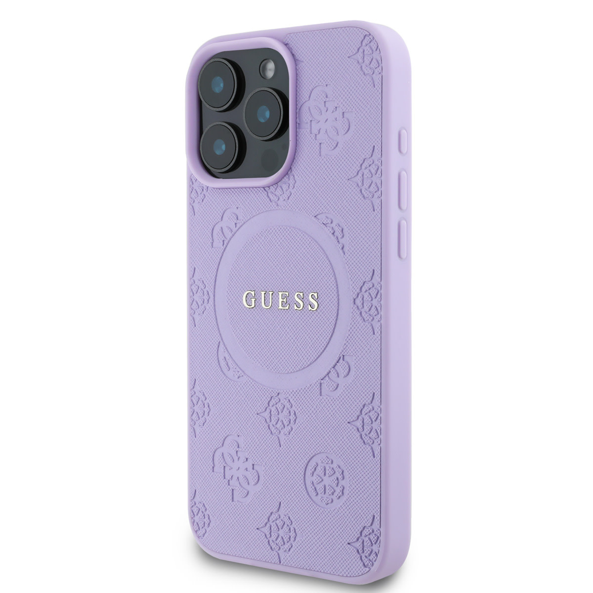 GUESS iPhone 15 Pro Max hoesje - HC O Magsafe PU Peony Hot Stamp - Paars - detail 1