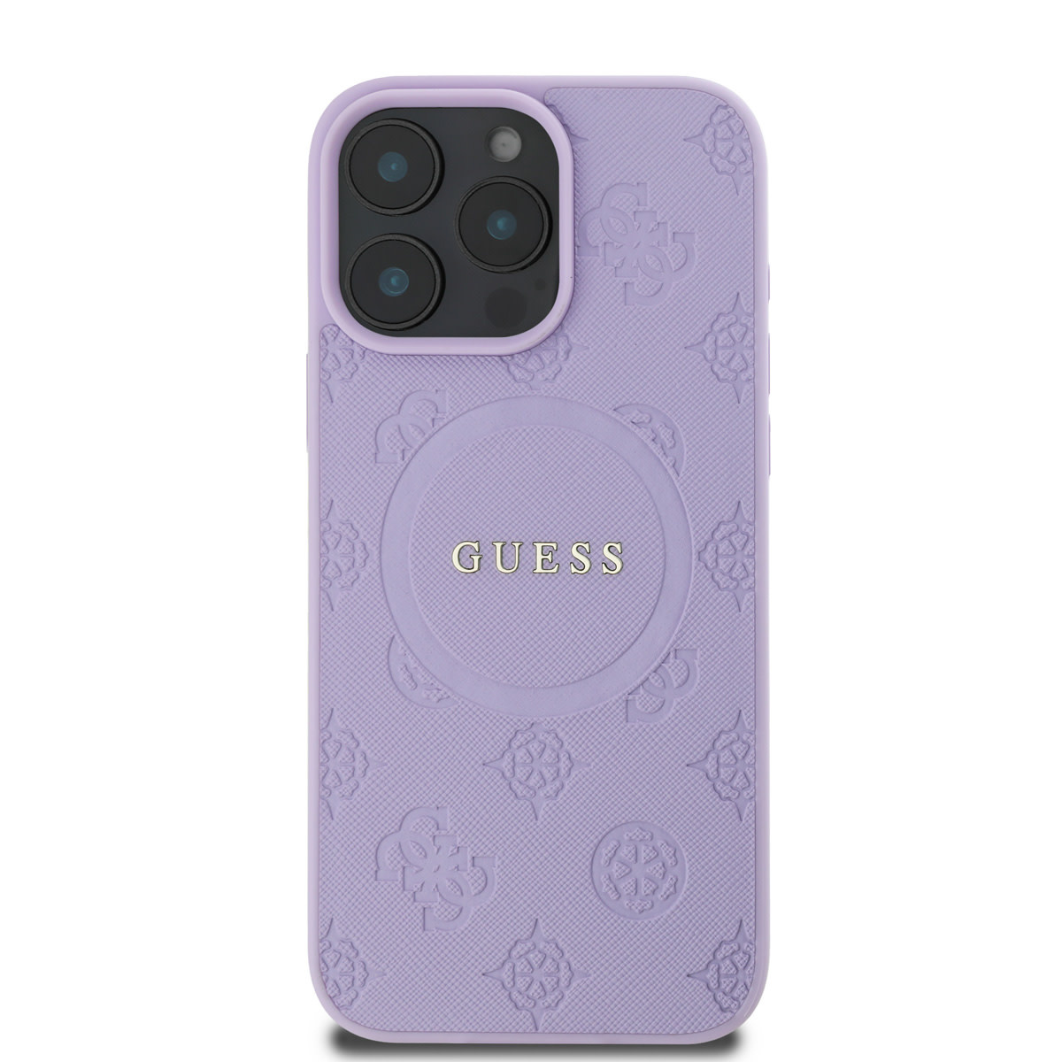 GUESS iPhone 15 Pro Max hoesje - HC O Magsafe PU Peony Hot Stamp - Paars - detail 2
