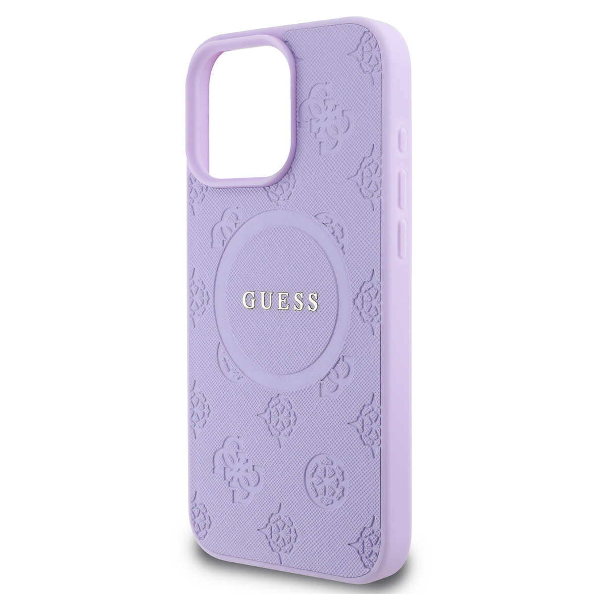 GUESS iPhone 15 Pro Max hoesje - HC O Magsafe PU Peony Hot Stamp - Paars - detail 5