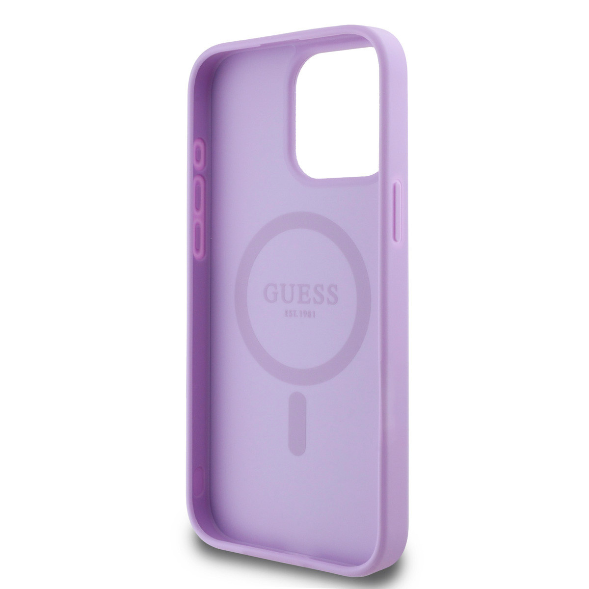 GUESS iPhone 15 Pro Max hoesje - HC O Magsafe PU Peony Hot Stamp - Paars - detail 6