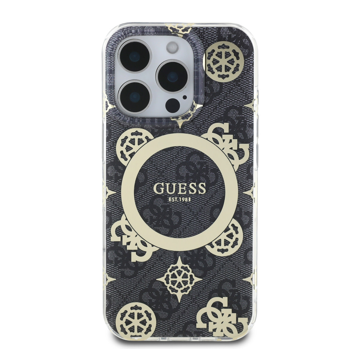 GUESS iPhone 16 Pro Max hoesje - Magsafe IML - 4G Peony - Zwart - detail 9