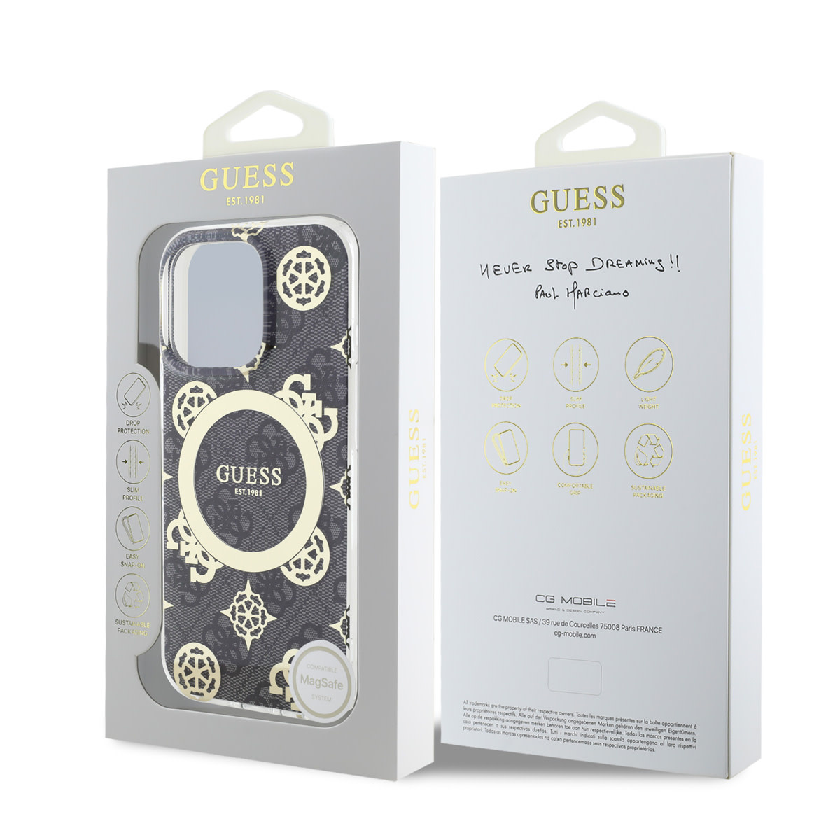 GUESS iPhone 16 Pro Max hoesje - Magsafe IML - 4G Peony - Zwart - detail 7