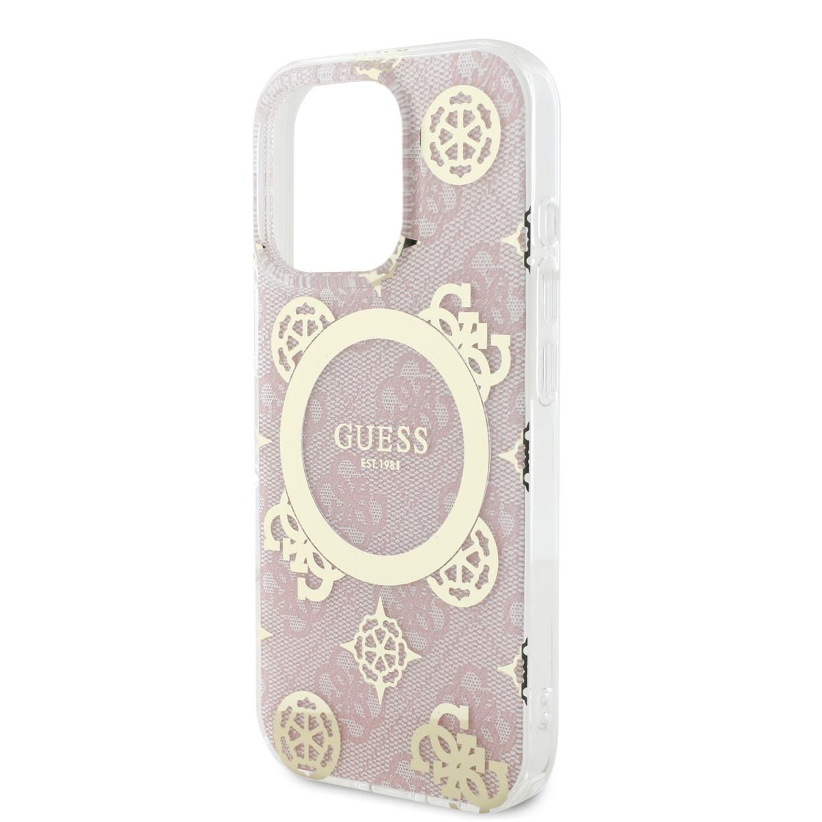 GUESS iPhone 16 Pro Max hoesje - Magsafe IML - 4G Peony - Roze - detail 4