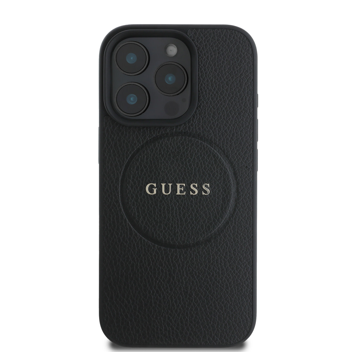 GUESS iPhone 16 Pro Max hoesje - HC O Magsafe PU Grained Ring - Zwart - detail 2