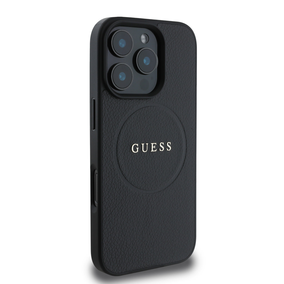 GUESS iPhone 16 Pro Max hoesje - HC O Magsafe PU Grained Ring - Zwart - detail 3