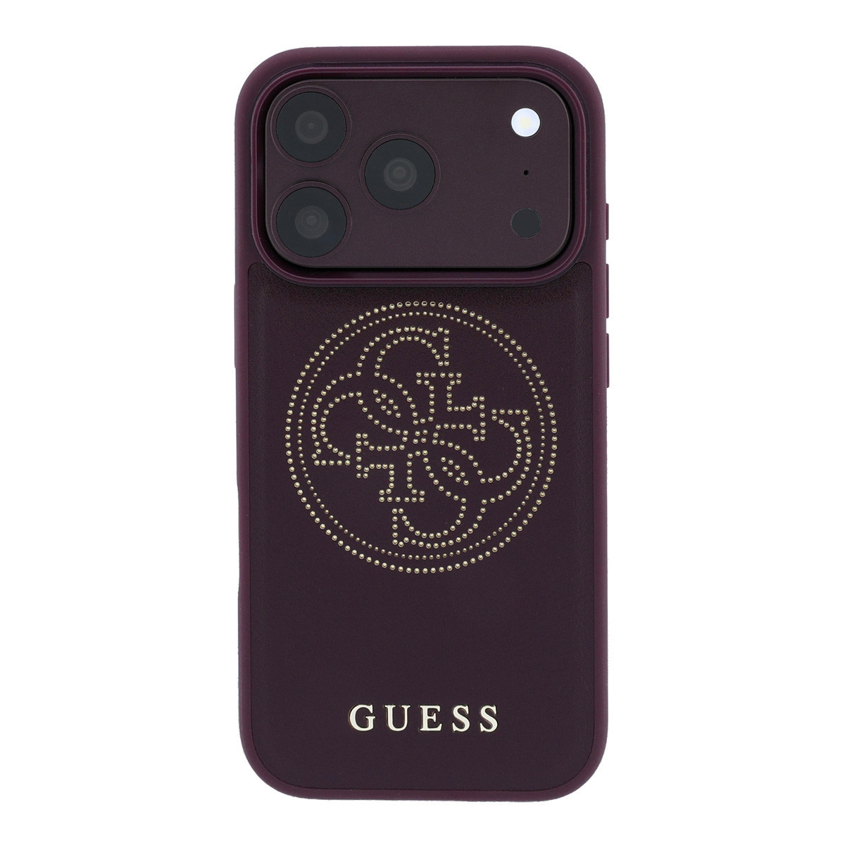 GUESS iPhone 18 Pro / iPhone 17 Pro hoesje MagSafe - PU - perforated - 4G - hard shell - gold-coloured logo Bordeauxrood - detail 5