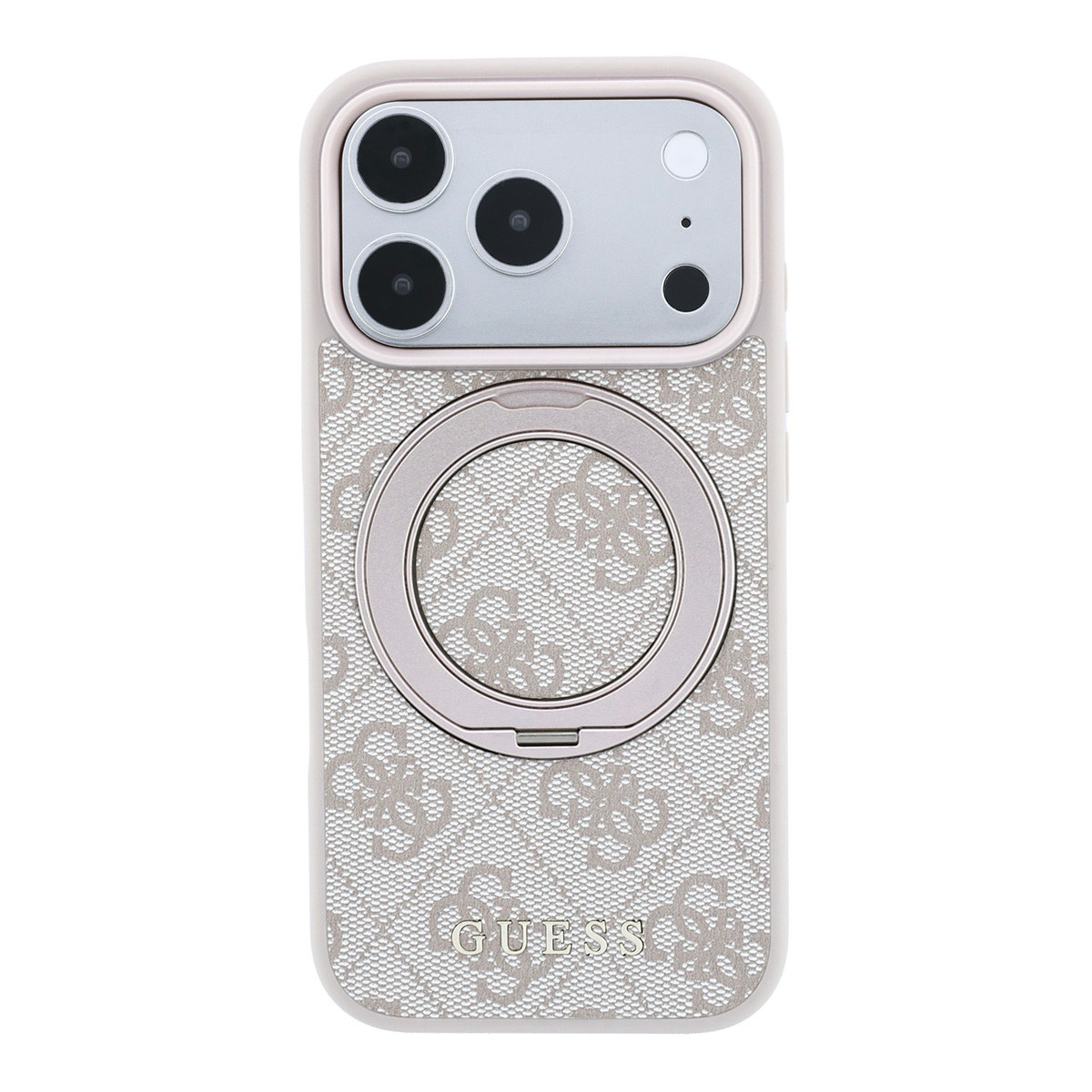 GUESS iPhone 18 Pro / iPhone 17 Pro hoesje MagSafe - 4G - PU - hard shell - ring stand - classic logo Beige - detail 6