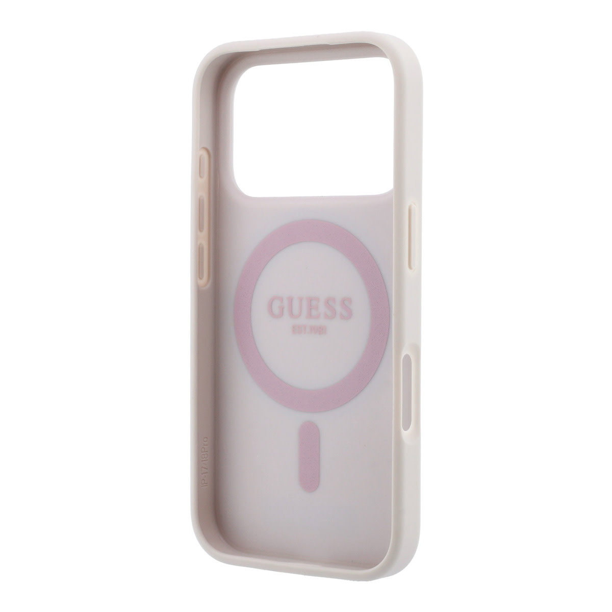 GUESS iPhone 18 Pro / iPhone 17 Pro hoesje MagSafe - 4G - PU - hard shell - ring stand - classic logo Beige - detail 1