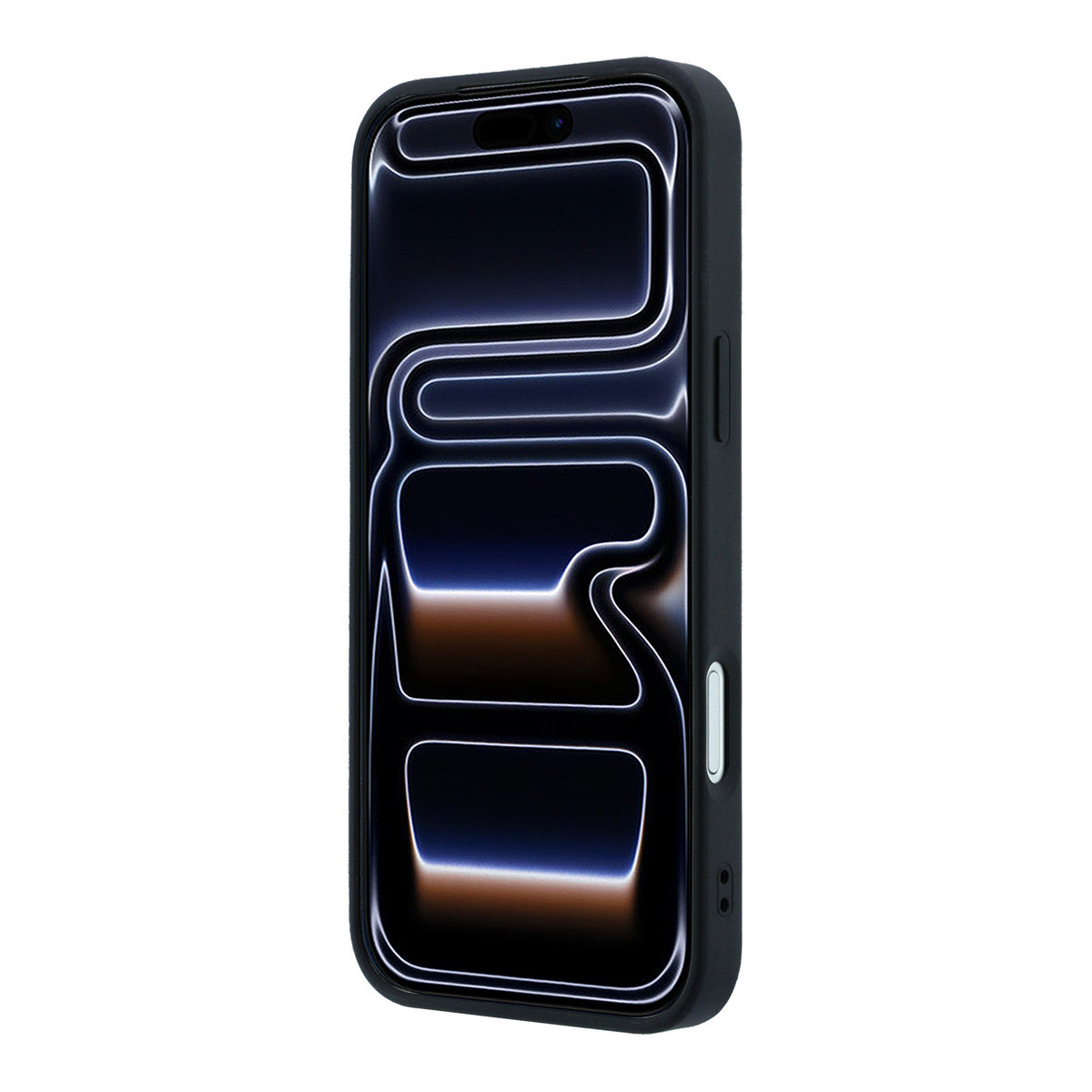 GUESS iPhone 18 Pro / iPhone 17 Pro hoesje MagSafe - grained PU - hard shell - round rhinestone logo Zwart - detail 2