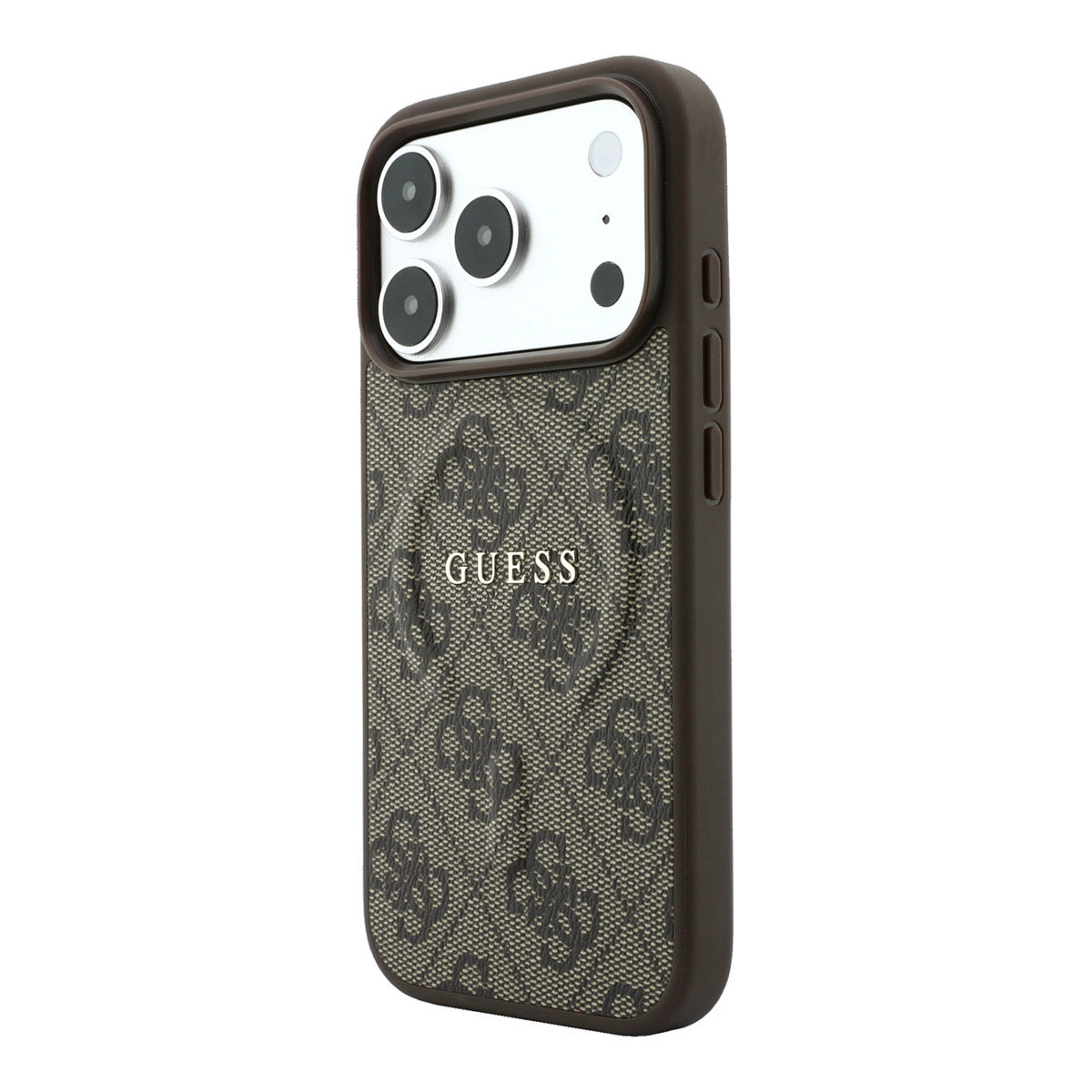 GUESS iPhone 18 Pro / iPhone 17 Pro hoesje MagSafe - embossed detailing - 4G - PU - hard shell - classic logo Bruin - detail 7