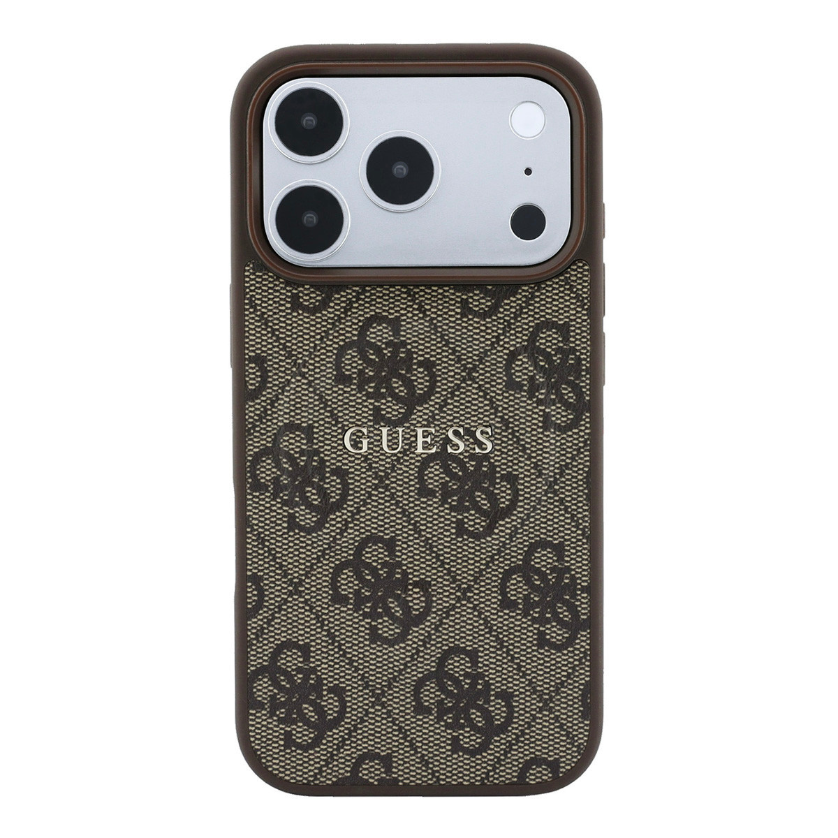 GUESS iPhone 18 Pro / iPhone 17 Pro hoesje MagSafe - embossed detailing - 4G - PU - hard shell - classic logo Bruin - detail 5