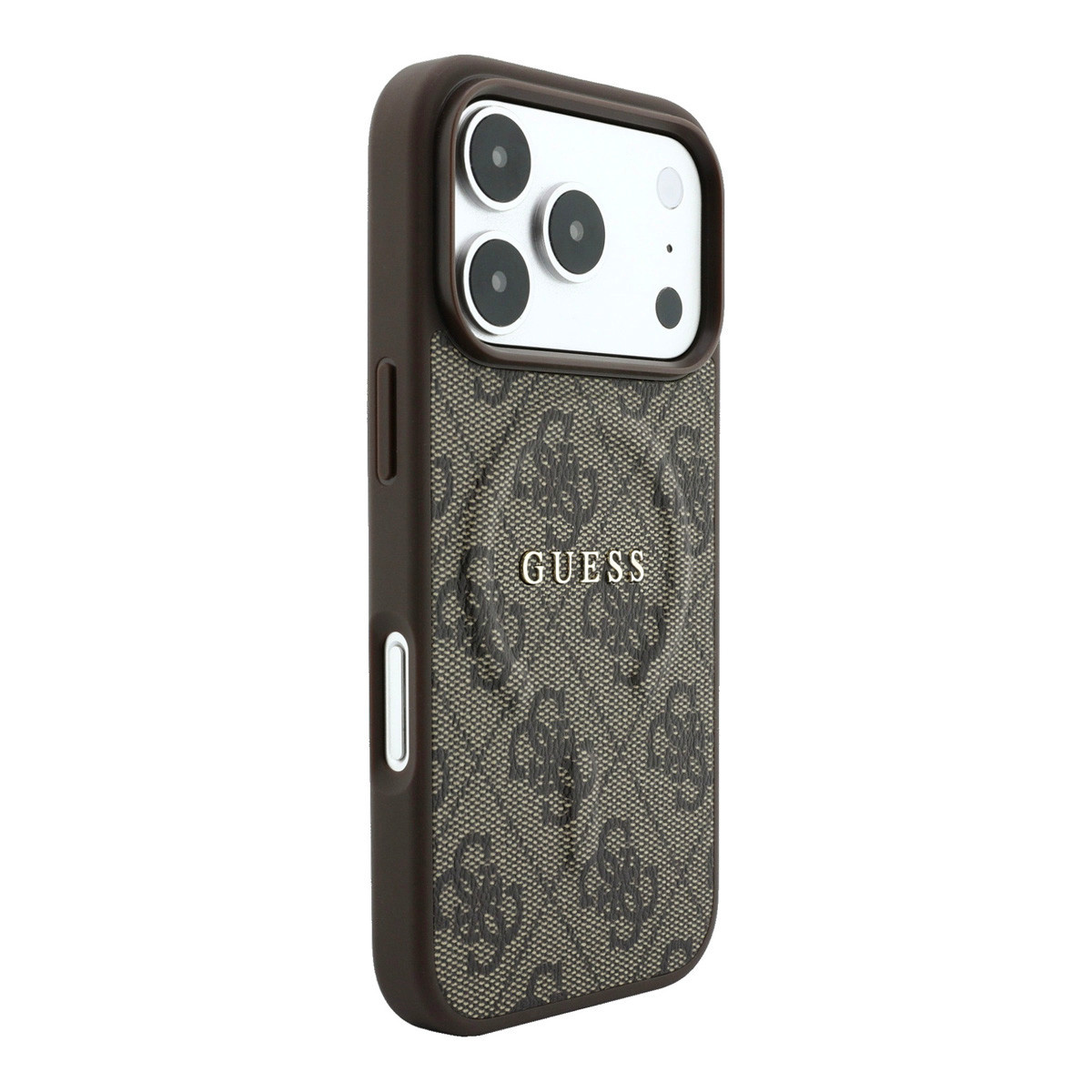 GUESS iPhone 18 Pro / iPhone 17 Pro hoesje MagSafe - embossed detailing - 4G - PU - hard shell - classic logo Bruin - detail 4