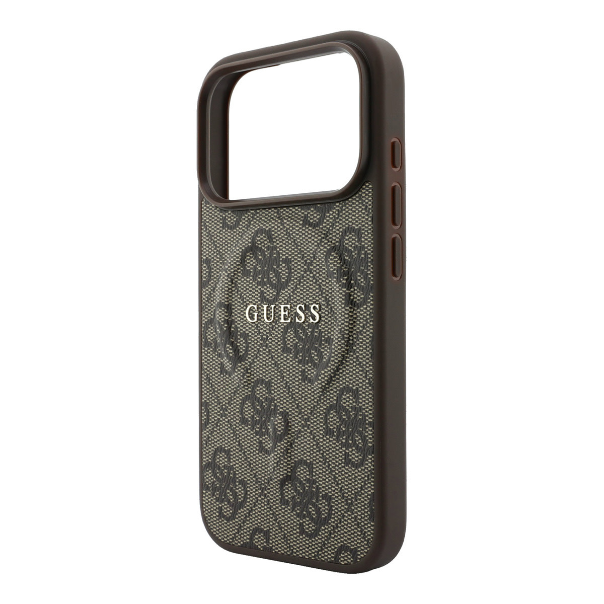 GUESS iPhone 18 Pro / iPhone 17 Pro hoesje MagSafe - embossed detailing - 4G - PU - hard shell - classic logo Bruin - detail 6