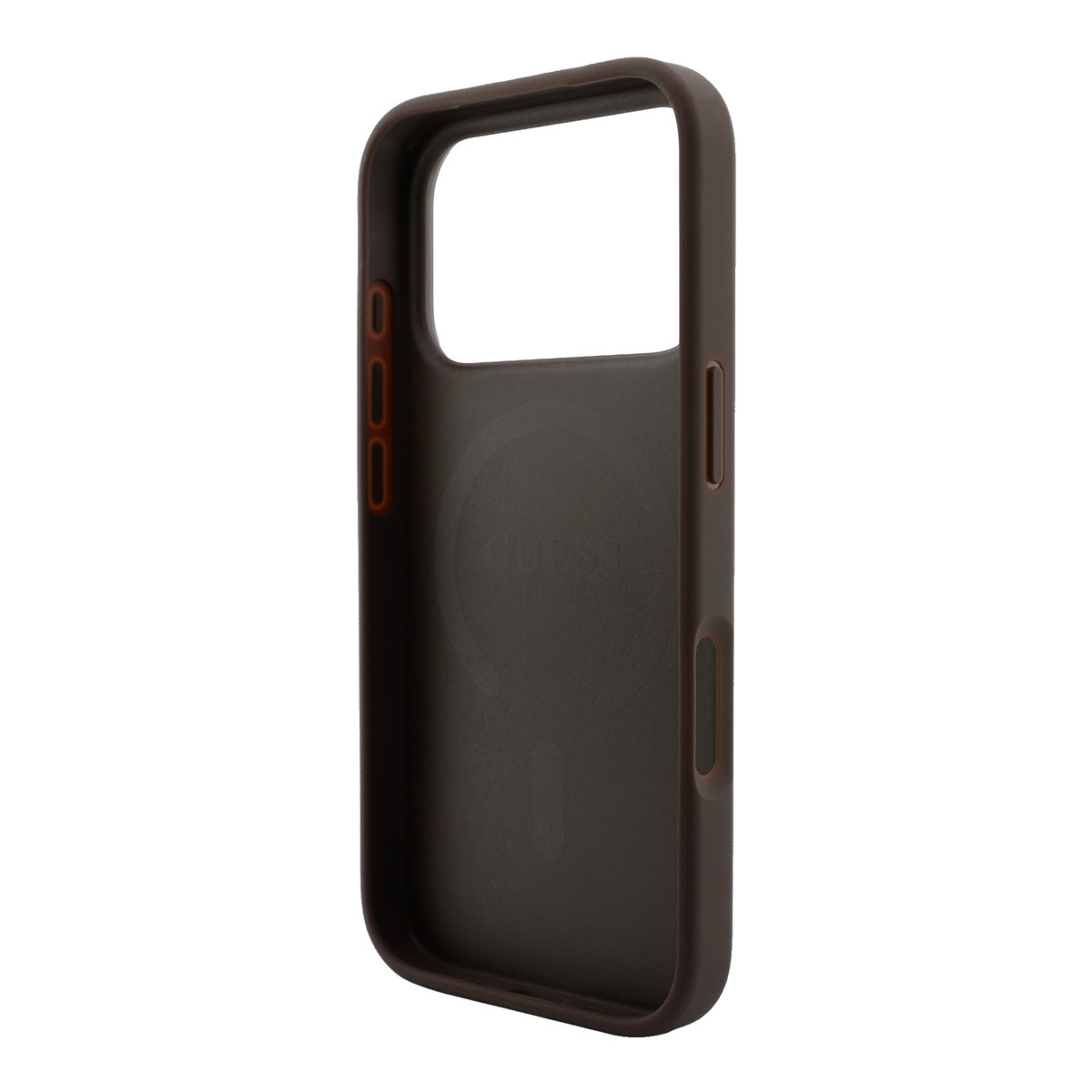 GUESS iPhone 18 Pro / iPhone 17 Pro hoesje MagSafe - embossed detailing - 4G - PU - hard shell - classic logo Bruin - detail 1
