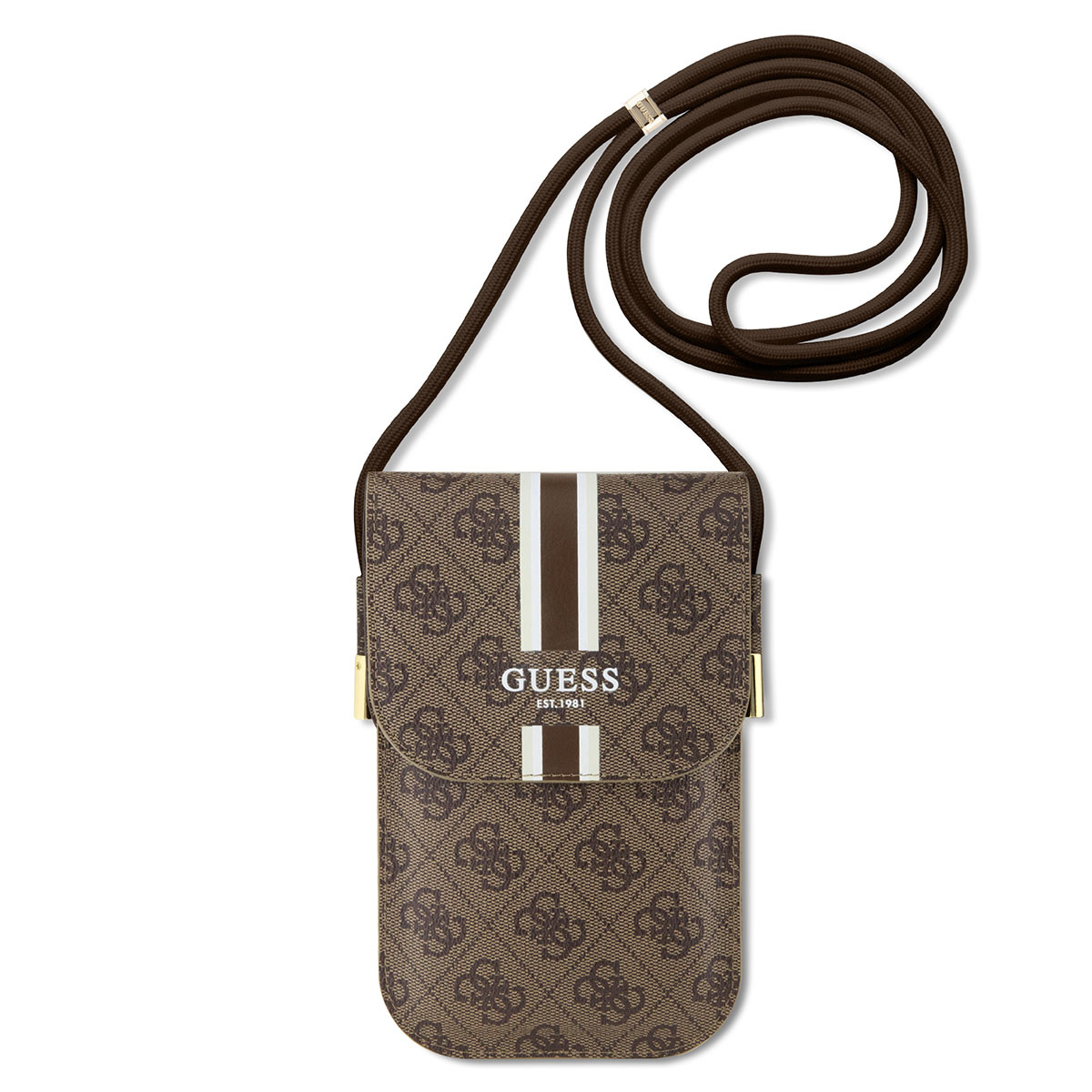 GUESS PU Telefoontas - Wallet Bag - 4G Stripes - Bruin - productfoto