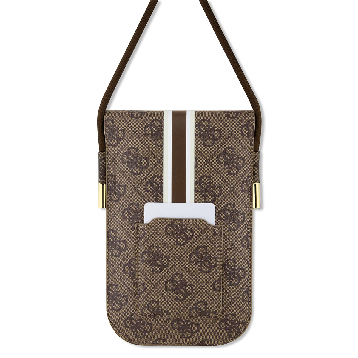 GUESS PU Telefoontas - Wallet Bag - 4G Stripes - Bruin - detail 1