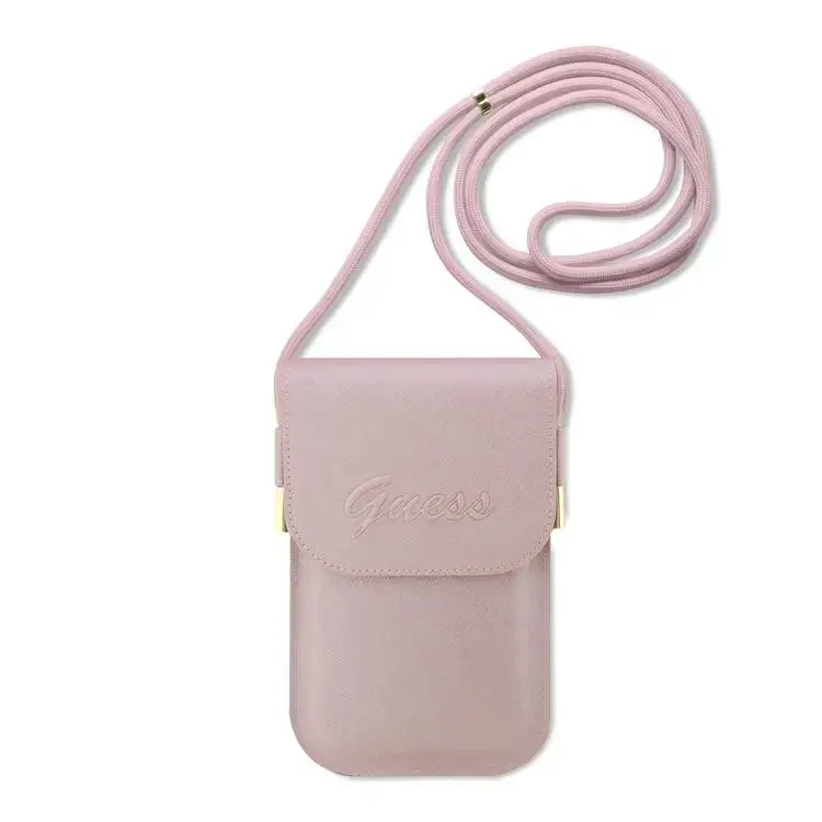 GUESS PU Telefoontas - telefoontas - Embossed Logo - Roze - productfoto